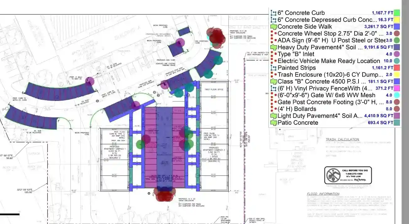 sitework project takeoff annotated drawings 1