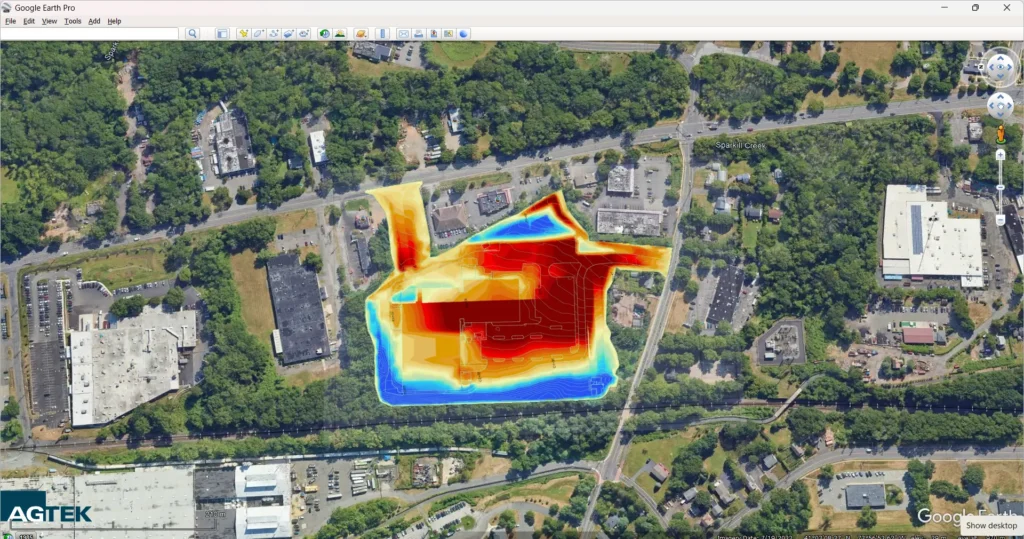 AGTEK full sitework takeoff cut fill map view sample_commercial